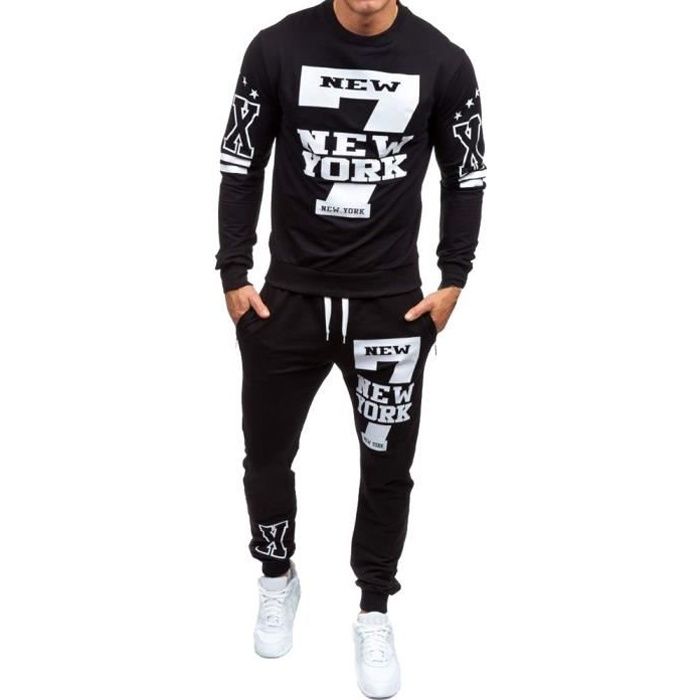 Ensemble de pantalons de survêtement imprimés pour hommes, automne-hiver LJH80814331BKL_oaw