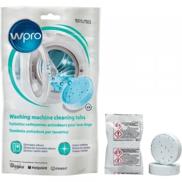 AFR301 - 3 tablettes nettoyantes antiodeurs lave linge WPRO - 484000001180
