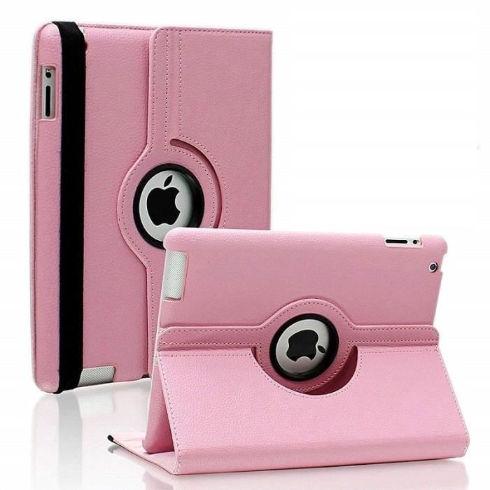 Coque Rotative 360 Rose compatible Apple iPad Air 1 Air 2 - Phonillico®