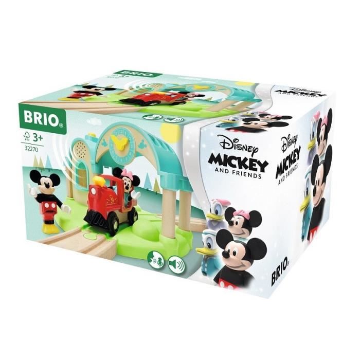 DISNEY Brio Gare à enregistreur vocal - Mickey Mouse - Accessoire pour circuit de train en bois - Ravensburger - Dès 3 ans - 32270