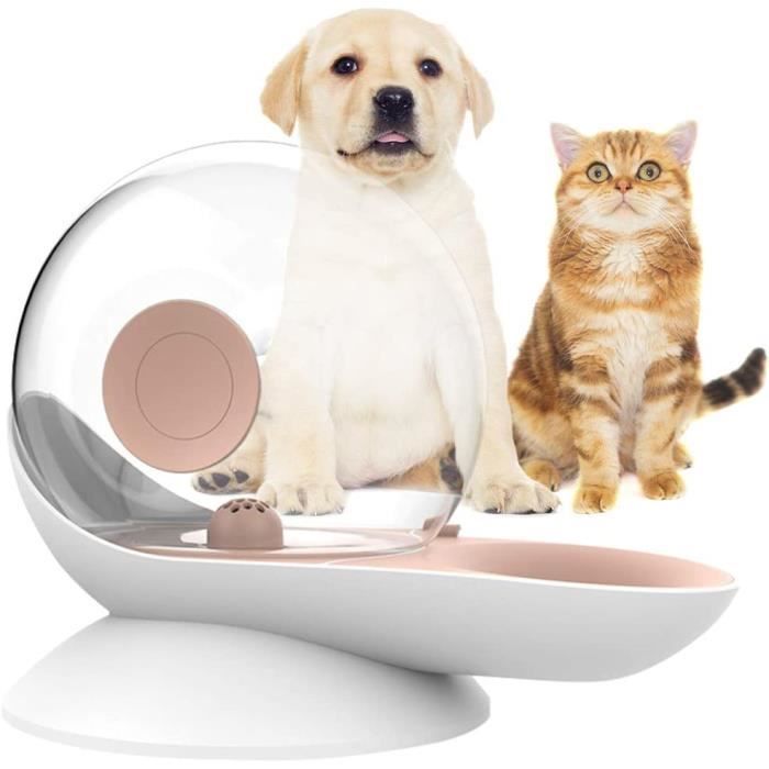 Fontaine a eau pour chat sans electricite,Abreuvoir à gravité Automatique Distributeur de Bol d'eau pour Chien et Chat -Rose