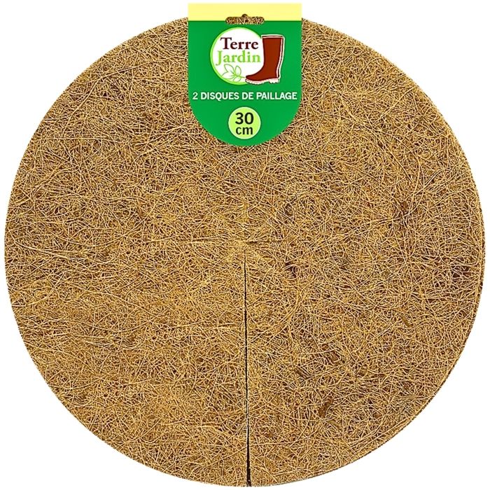 Lot de 2 disques de paillage coco fibres naturelles 40 cm