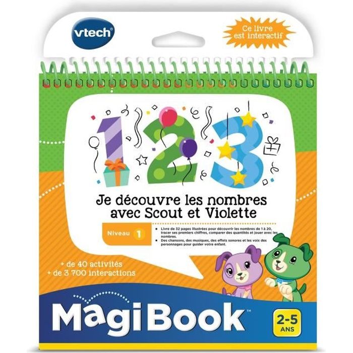 VTECH - Livre Interactif Magibook - Je Découvre les Nombres avec Scout et Violette
