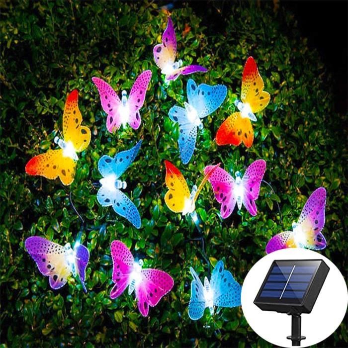 3.5M 10 LED -10-20-30 lumière Led s solaire Lumière Led Papillon Extérieur Fiber Optique Lumière De Fée Imperméable Décoration De Ja