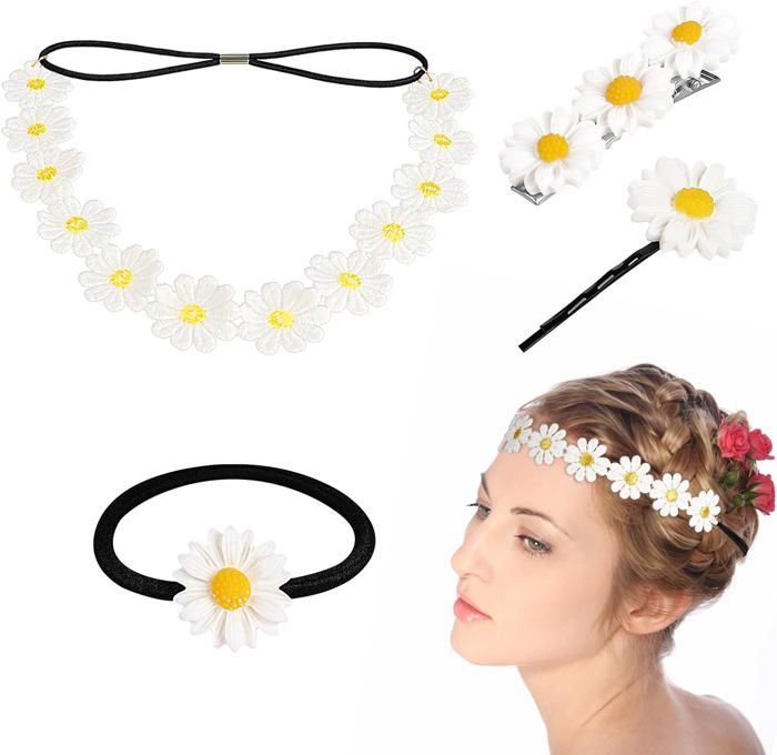 Lot De 4 Bandeaux Bébé Fille 0-5 Ans – Fleur 3D Et Perles – Neuf Avec étiquettes