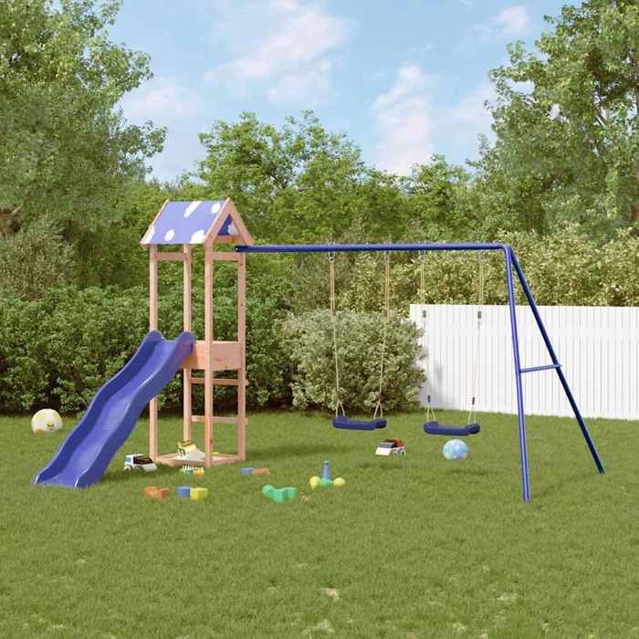vidaXL Aire de jeux dextérieur bois massif de douglas ensemble de jeu ensemble de jeu en bois ensemble de terrain de jeu 3279017