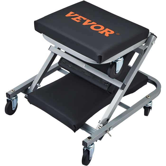 Chariot de Visite et Tabouret d’Atelier 2 en 1-VEVOR-Chariot Roulant Pliable pour Mécanicien-Capacité 136 kg-pour Garage Magasin