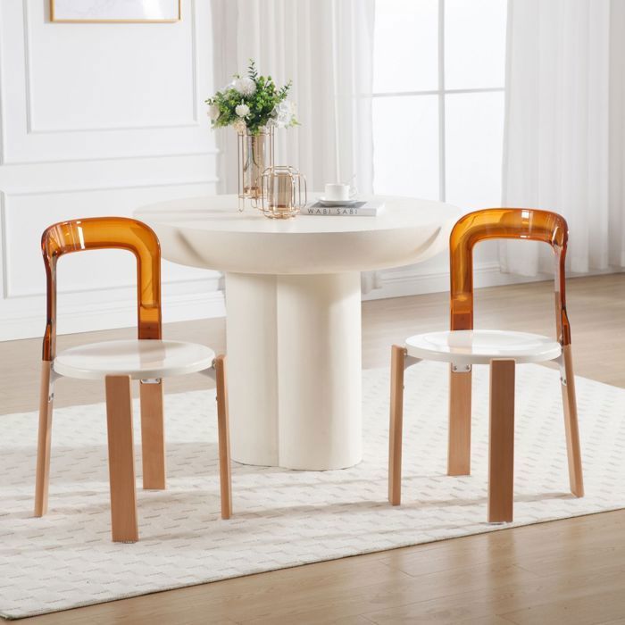 2 Chaises De Salle à Manger ANVOFONG - Velours Côtelé Beige - Pieds Métal Noir - Capacité 120kg