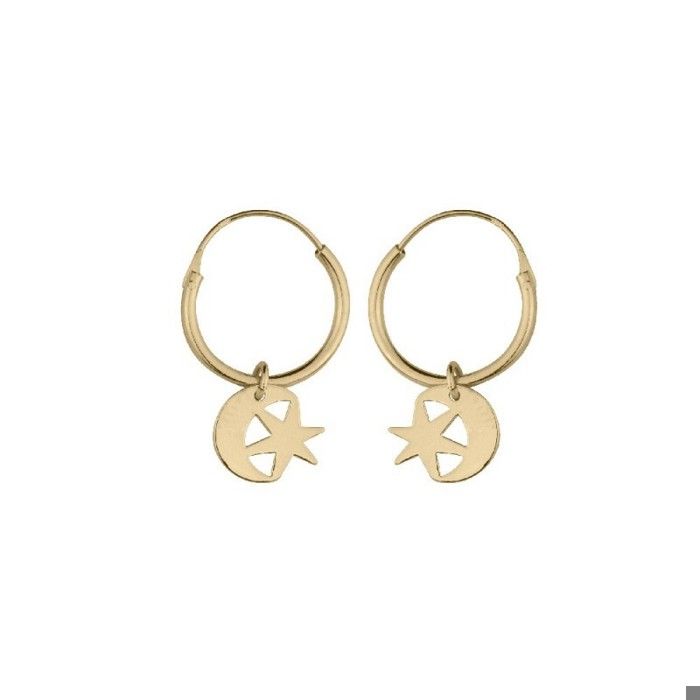 Boucles D'oreilles Créoles 20 Mm Plaqué Or 750/000 - Dormeuses, Pour Femme