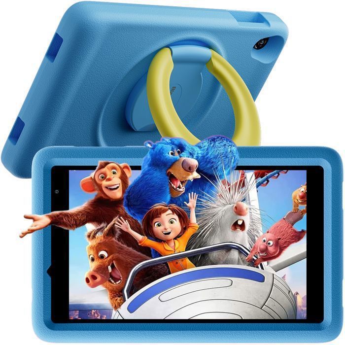 Blackview Tab A5 Kids Tablette Tactile 8 Android 14 Tablette PC 6Go + 64Go/SD 1To 5100mAh Double SIM 4G WIFI Bluetooth GPS -Bleu