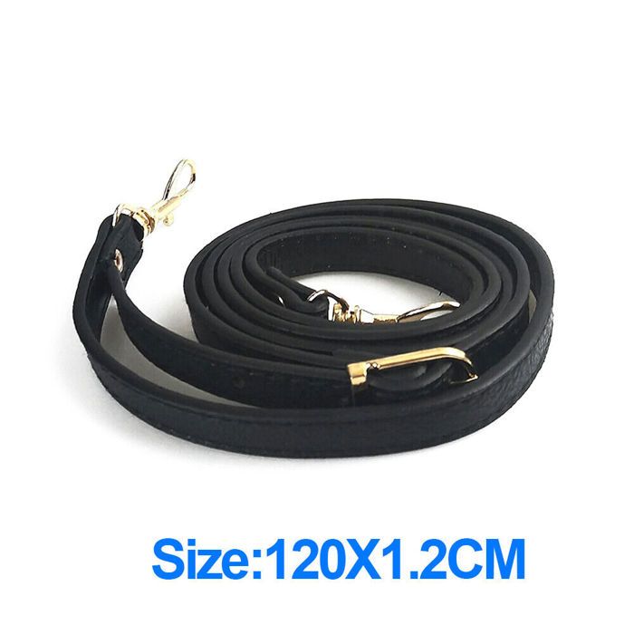 Bandoulière Réglable En Cuir Pour Sac - 80-125cm - Sangle De Remplacement Avec Boucle Dorée - 2.5cm Noir