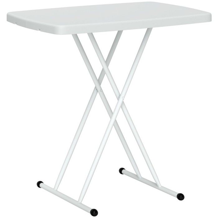 Table Basse Jardin dappoint réglable pliable 76x50x74cm plastique 50kg intérieur extérieur balcon terrasse canapé blanc Table Basse Jardin dappoint réglable pliable 76x50x74cm plastique 50kg intérieur extérieur balcon terrasse canapé blanc