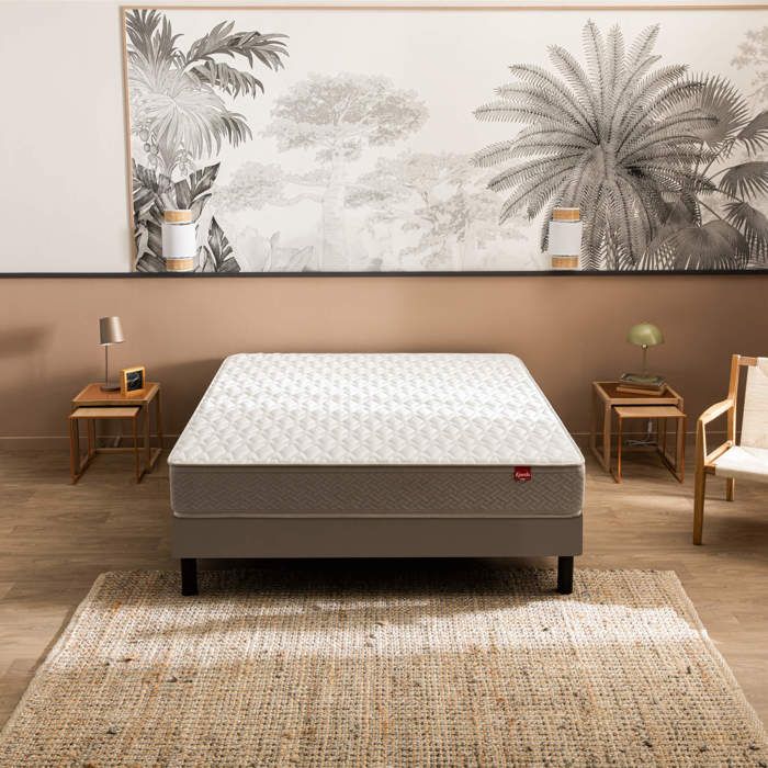 Ensemble sommier et matelas 90x200 cm ressorts multispires ferme Epeda Dépaysant