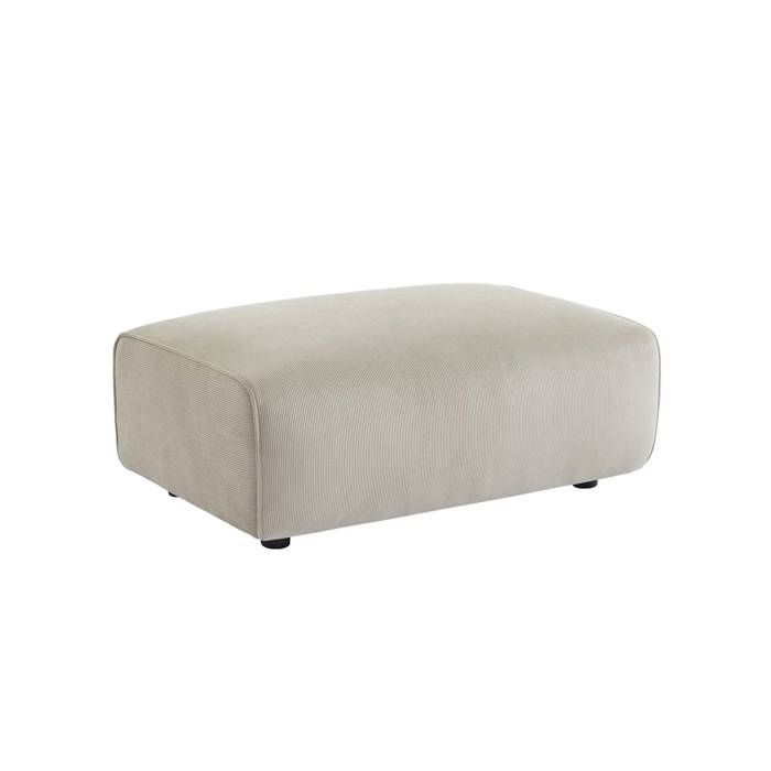 Pouf. module pour canapé. repose-pieds pour canapé 3 places en velours côtelé greige. L 102 x P 70 x H 41cm - Wallas Pouf. module pour canapé. repose-pieds pour canapé 3 places en velours côtelé greige. L 102 x P 70 x H 41cm - Wallas