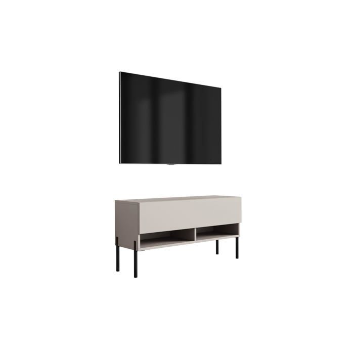 Meuble TV : Cachemire pieds droits noirs 100 × 32 × 52 cm
