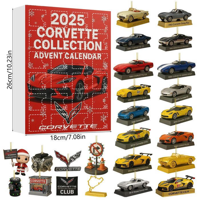 Calendrier De L'Avent 2025 Voitures Et Motos – 24 Mini Véhicules En Acrylique 2D à Collectionner, Décoration De Noël - 9