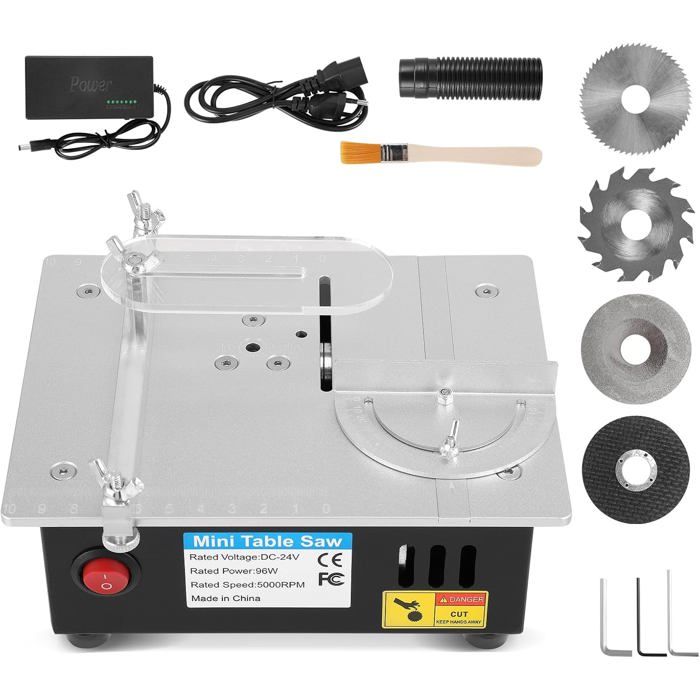 HINOPY Mini Scie Circulaire De Table 200W – Portable, 7 Vitesses Réglables, Précision, Pour Bricolage & Artisanat