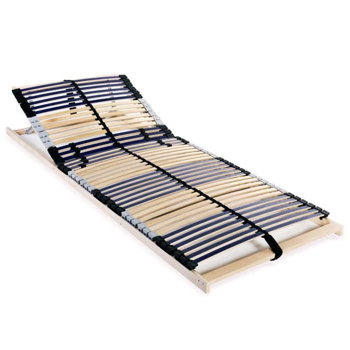 Sommier à lattes - vidaXL - 42 lattes - 7 zones de confort - 90x200 cm - Réglable tête - Fermeté ajustable