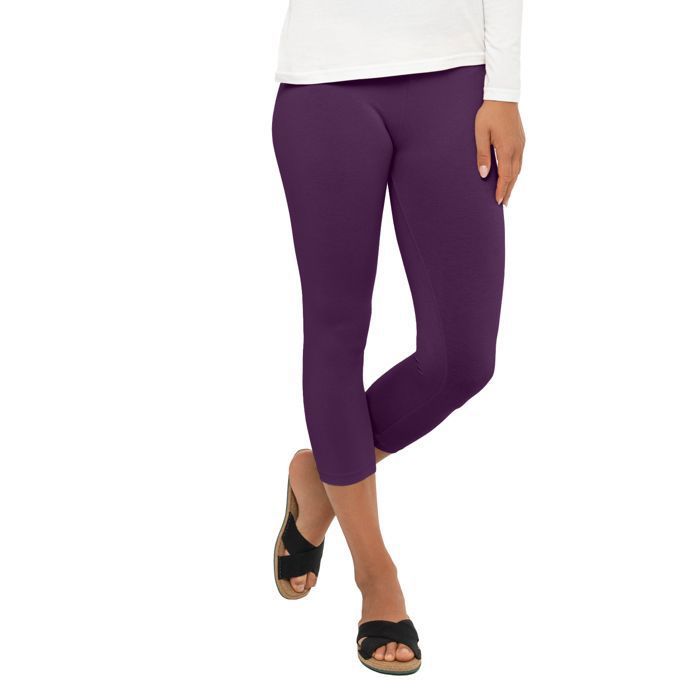 Leggings Capri 3/4 pour femme - Celodoro - Jersey stretch en coton - Violet