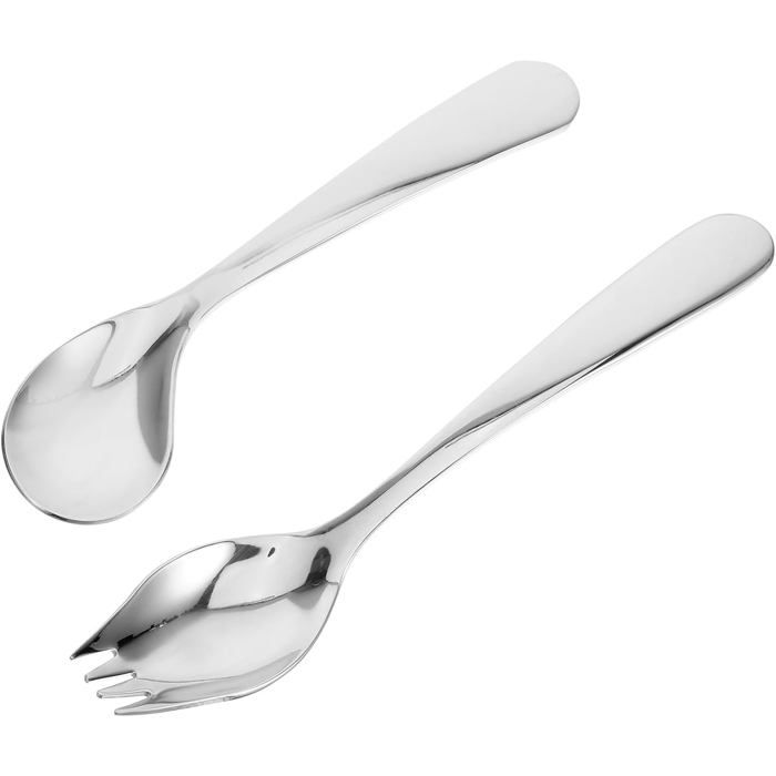Ustensiles adaptatifs pour personnes âgées ensemble cuillère et fourchette incurvées cuillère spork auxiliaire en acier