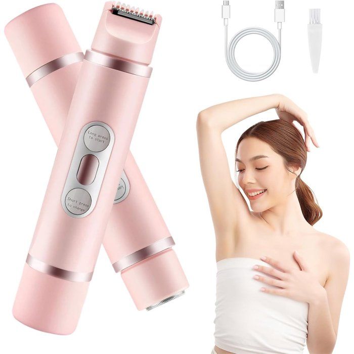 Rasoir électrique 2 en 1 pour femmes - Appareil dépilation pour le visage et le corps - Tondeuse maillot de près - Indolore -