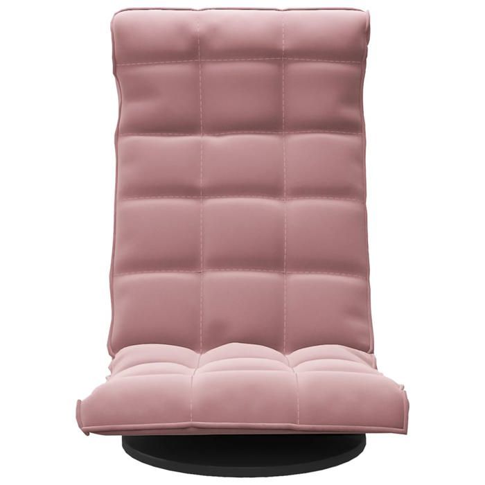 Chaise de sol pivotante - vidaXL - Velours - Rose - 60x54x34 cm pliée - 90x54x80 cm dépliée - Assise 54x45 cm Chaise de sol pivotante - vidaXL - Velours - Rose - 60x54x34 cm pliée - 90x54x80 cm dépliée - Assise 54x45 cm