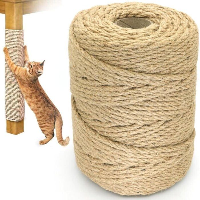 Ficelle de jute naturelle pour griffoir corde en sisal naturel pour arbre à chat décoration de jardin corde de chanvre 5 mm x 10