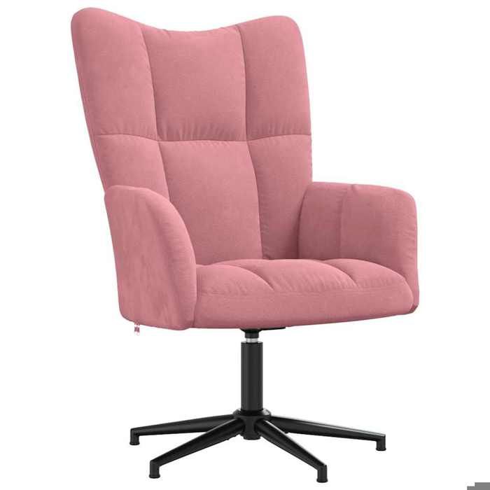 NEUF 2026 CHIC Chaise de relaxation SWEETY Max. charge 110 kg Rose Velours 62x68x91 cm FF5093