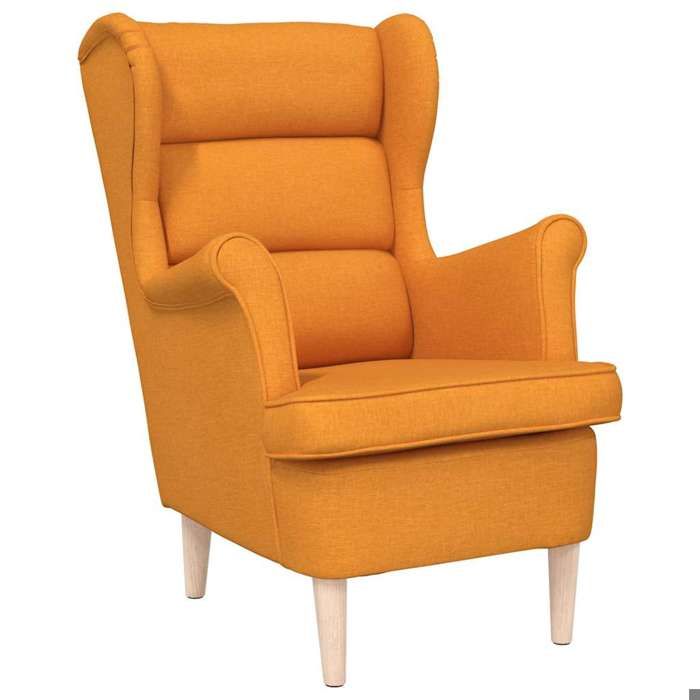 Les Soldes Fauteuil de Salon Scandinave (1 PLACE) - CLOUD - Chaise de Détente - jaune foncé 74x84x100 cm tissu J6308