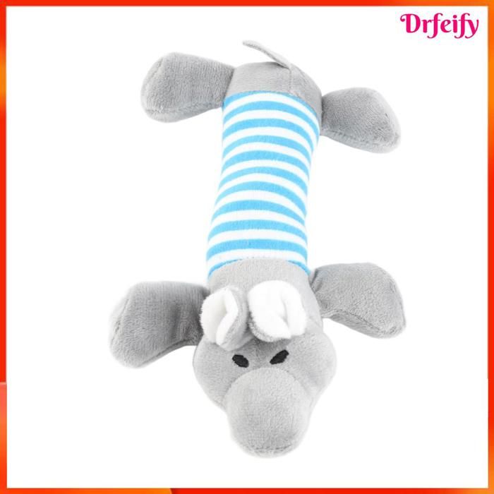 Jouet en peluche pour chien - AKOZON - Modèle rayé - Couineur intégré - Peluche douce - Pour chiots et chiens