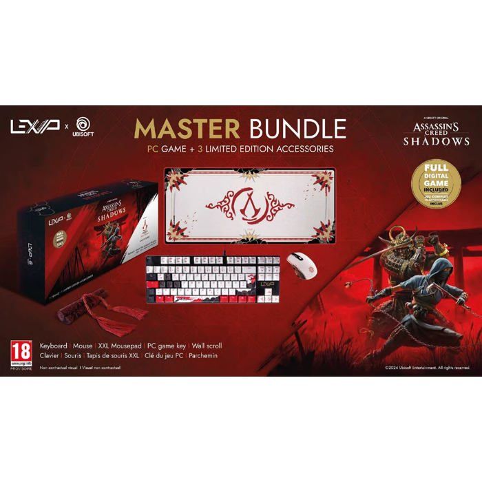 Coffret gaming PC - Lexip - Assassins Creed Shadows - Clavier mécanique QWERTZ - Souris gaming ergonomique