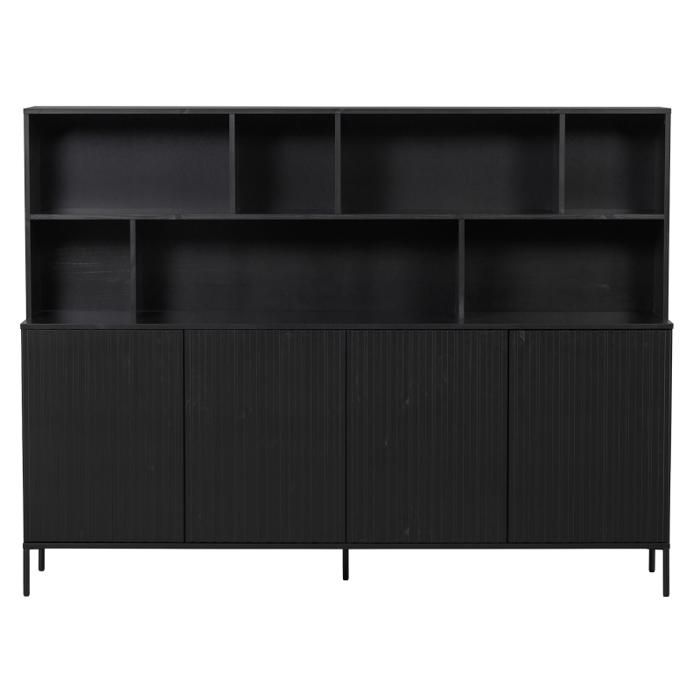 Buffet Haut - Meubles&Design - Buffet haut en bois massif noir MAY Buffet Haut - Meubles&Design - Buffet haut en bois massif noir MAY
