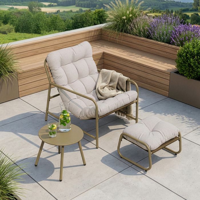 Salon de jardin 3 pièces Trerdfjoa beige gris Salon de jardin 3 pièces Trerdfjoa beige gris