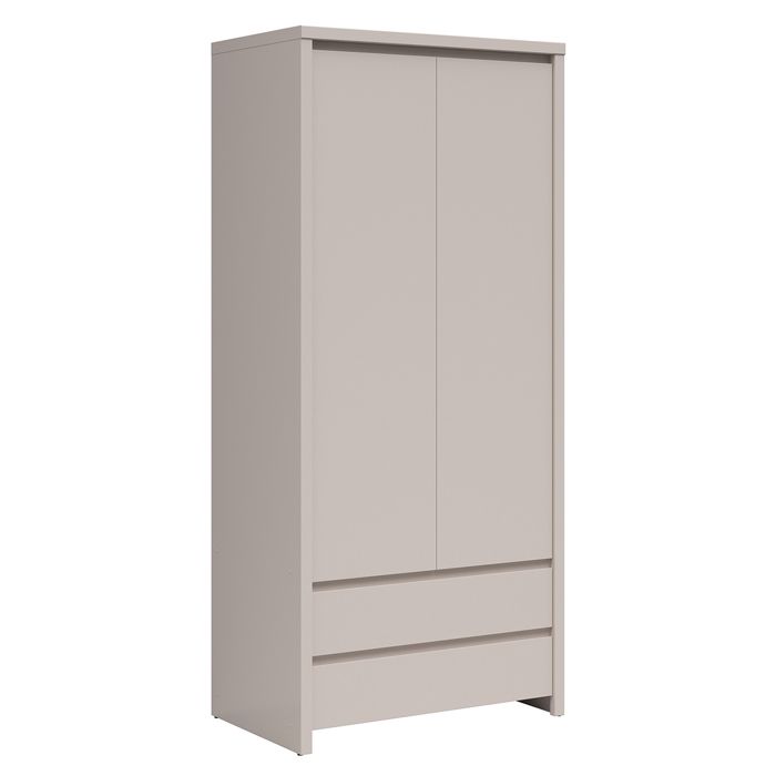 Armoire 2 portes 2 tiroirs Petits-meubles - Soren - 90 x 55 5 x 200 5cm - Cachemire Armoire 2 portes 2 tiroirs Petits-meubles - Soren - 90 x 55 5 x 200 5cm - Cachemire