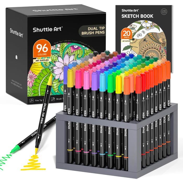 Coffret 158 Feutres Double Pointe – Aquarelle Et Fine 0,4mm – étui De Rangement – Cadeau Idéal Pour Adultes Et Enfants