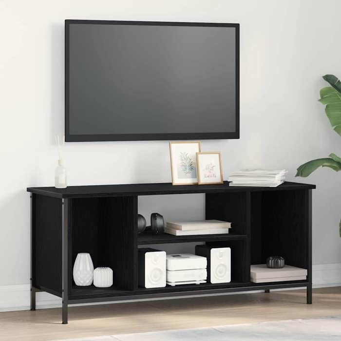Banc TV Noir Magnifique - Meuble TV - Armoire TV Pour Téléviseur - Chêne noir 102x35x45cm - Bois dingénierie CL8766309