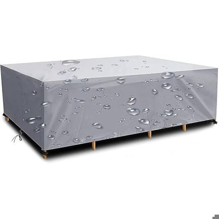 Housse Salon de Jardin 200x160x80cm 420D Oxford Argent Housse Table de Jardin Rectangulaire Protection Bache Table