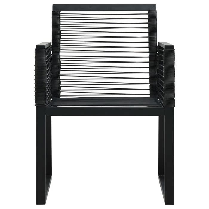 Noir Siège de jardin - Chaises de jardin - (2 pcs) - Noir Rotin PVC C2509