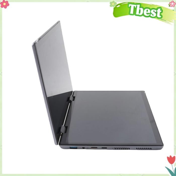 Tbest Ordinateur portable à double écran Ordinateur portable double écran 105 pouces informatique portable Prise UE 32 Go + 1 To