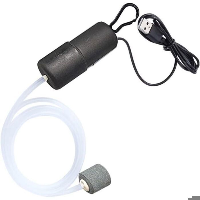Pompe à Air Aquarium Mini USB Silencieuse - Bulleur Oxygénateur pour Aquarium & Aquarium à Poissons avec Pierre à Bulles Pompe à Air Aquarium Mini USB Silencieuse - Bulleur Oxygénateur pour Aquarium & Aquarium à Poissons avec Pierre à Bulles