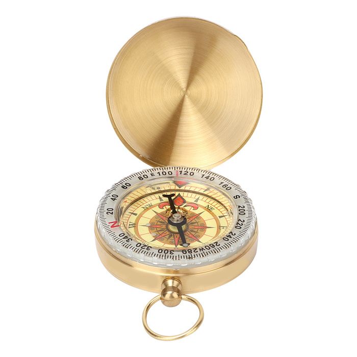Boussole lumineuse en cuivre équipement de survie en plein air Vintage avec suspension pour Camping randonnée sac à dos porte-clés