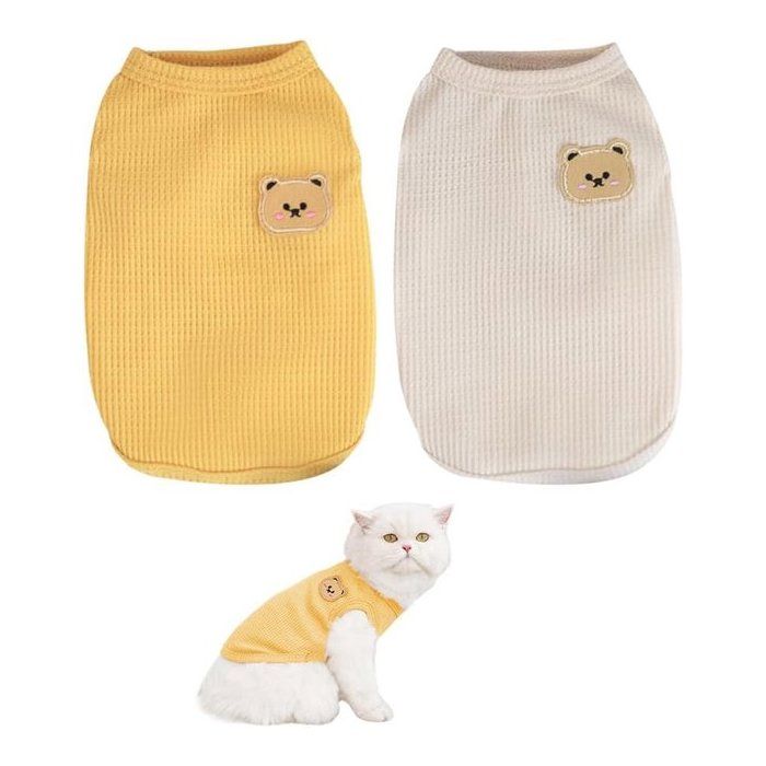 2 pulls gaufrés chats petits chiens vêtements chauds cardigans animaux accessoire de haute qualité adapté à un usage quotidien et pr