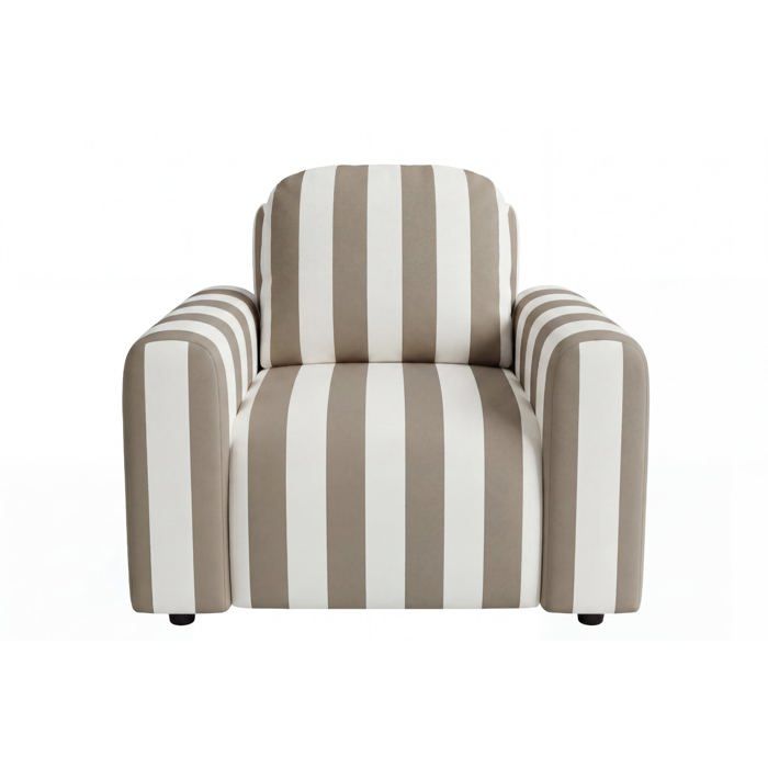 ELVIS - Fauteuil tissu rayé Beige ELVIS - Fauteuil tissu rayé Beige