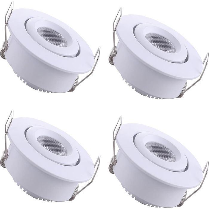 4pcs Spot encastrable LED plafond - Installation facile Température de couleur 3000K - Cuisine et placard - Blanc chaud