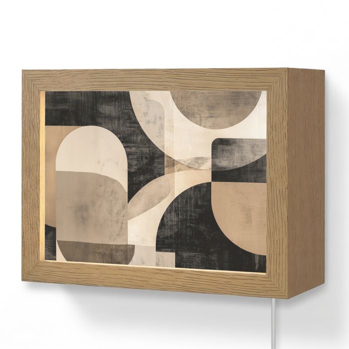 Applique Murale LED - Lampe de Chevet Murale Design - Motif Abstrait - Formes - Moderne - Beige 20x15 cm Couleur Gris - OnlyWow