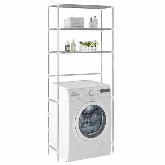 Meilleure MEUBLE Support de rangement à 3 niveaux Argenté 69x28x169 cm&01_2499