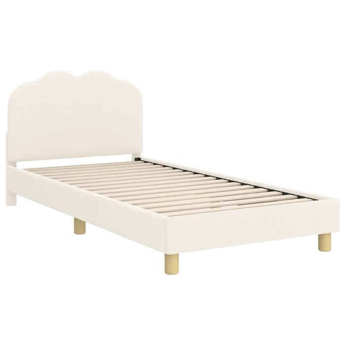 Structure de lit - HAOSHOP - Cadre de lit pour enfants avec tête de lit Crème 90 x 190 cm&01_114786
