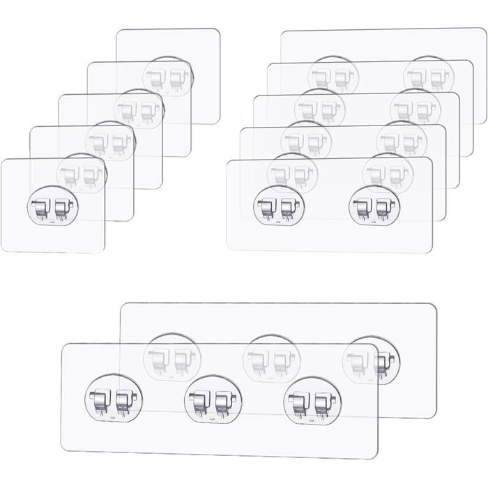 12 Pièces Crochets Adhésifs Auto Adhésifs Sans Perçage pour Salle de Bain Cuisine Support De Douche Dangle Porte Savon