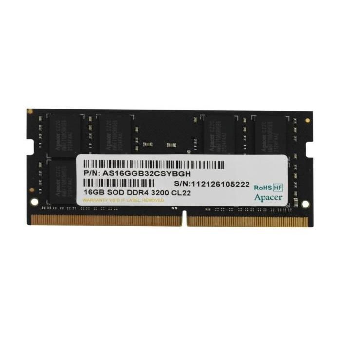 Mémoire RAM Apacer ES.16G21.PSH DDR4 3200MHz CL22 SODIMM 1.2V - vue 2
