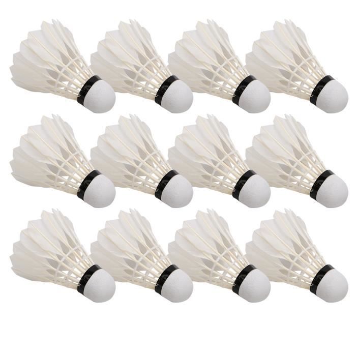 Lot De 10 Balles Badminton Plumes Canard - Volants Entraînement Extérieur | Balles Caoutchouc Durables - 3